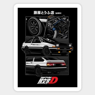 Toyota Ae86 Trueno Initial D Anime version Sticker